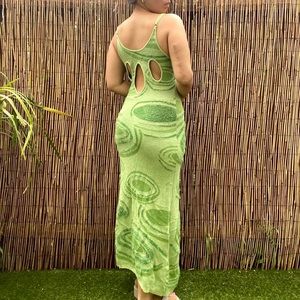 house of sunny green hockney cut out dress NWOT